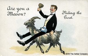 freemason riding a goat